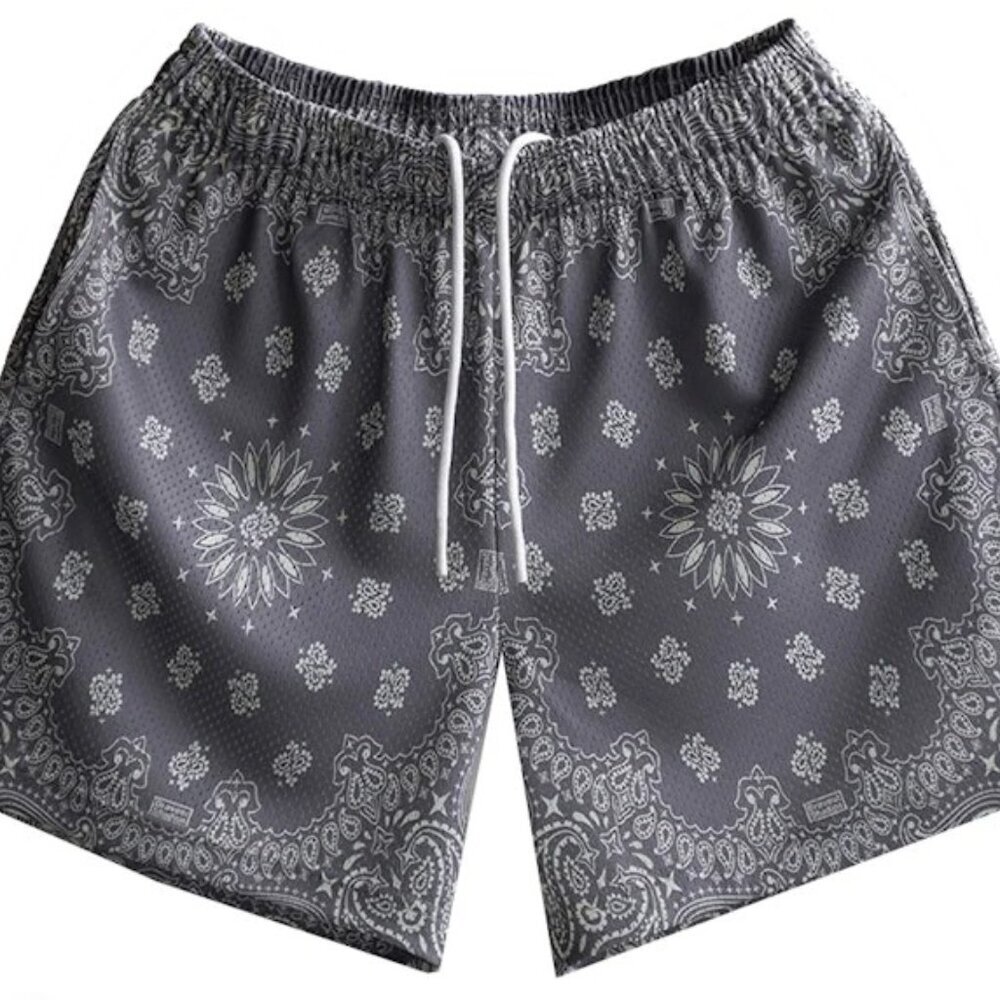Bravest Studios Paisley Gray Mesh Shorts – XL